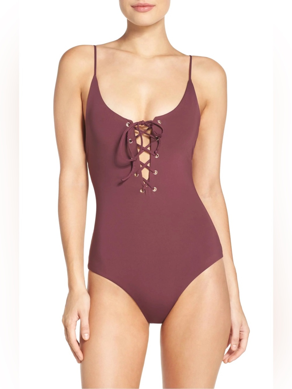 Tavik Lace Up Cami One Piece Swimsuit Swimwear Bathing Suit Size Medium $146